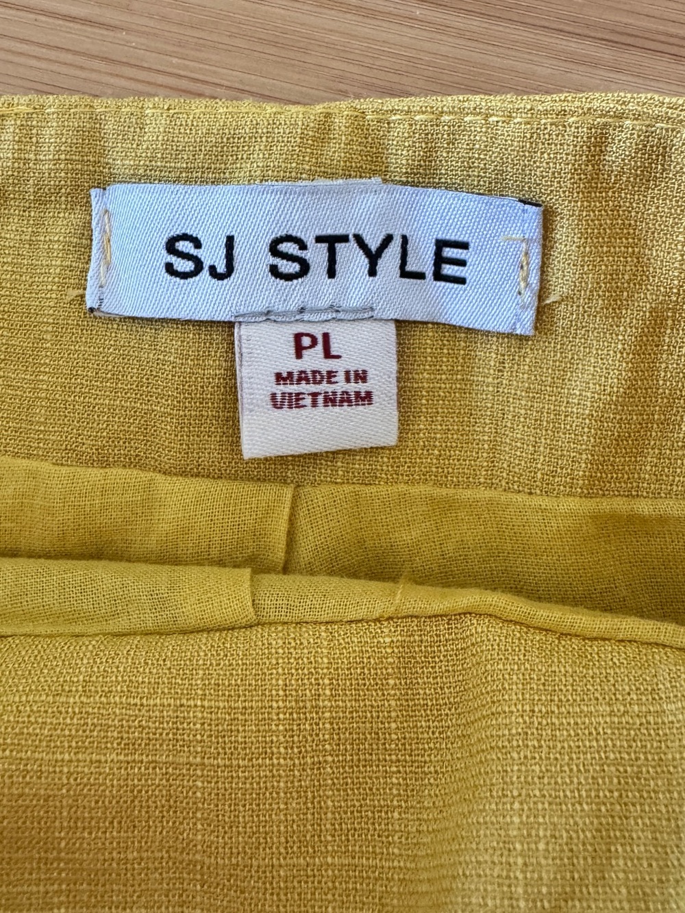 SJ Style Yellow Wide-Leg Split Panel Pants large petite tie waist - Picture 6 of 8
